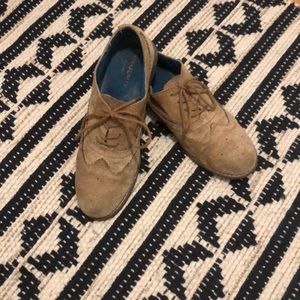 Tan Suede Wing Tip Shoes